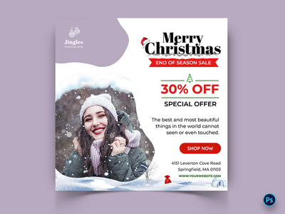 圣诞特卖提供社交媒体模板(Christmas Sale Offers Social Media Templates)