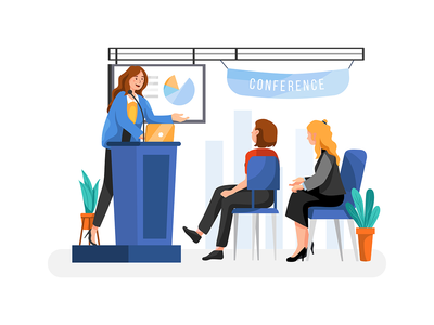 商务会议矢量图解概念(Business Conference Vector Illustration concept)