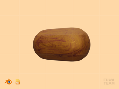 胶囊 - 3D 木制抽象形状(Capsule - 3D Wooden Abstract Shape)