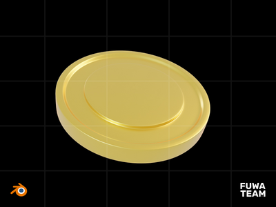 3D 游戏物品在黑暗中发光插图包 - 硬币(3D Game Item Glow In The Dark Illustration Pack - Coin)