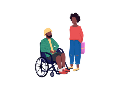 非洲裔美国夫妇平面彩色矢量不露面人物(African american couple flat color vector faceless characters)