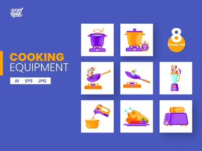 烹饪设备矢量集(Cooking Equipment Vector Set)