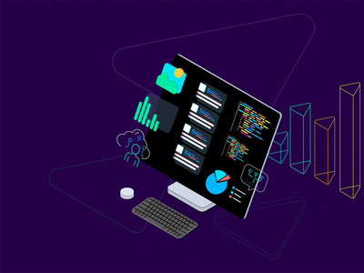 区块链平台等距图 16(Blockchain Platform Isometric Illustration 16)