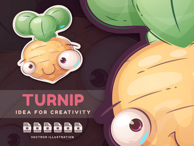 卡通人物萝卜-贴纸(Cartoon Character Turnip - Sticker)