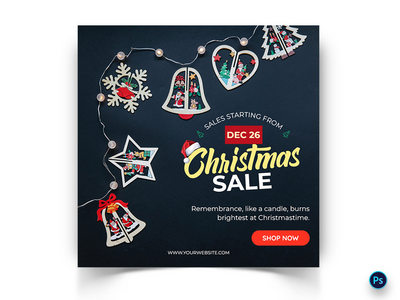 圣诞特卖提供社交媒体模板(Christmas Sale Offers Social Media Templates)