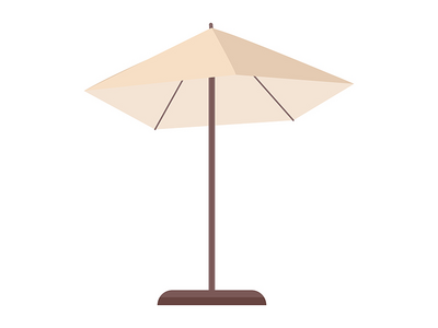 沙滩伞半平面彩色矢量对象(Beach umbrella semi flat color vector object)