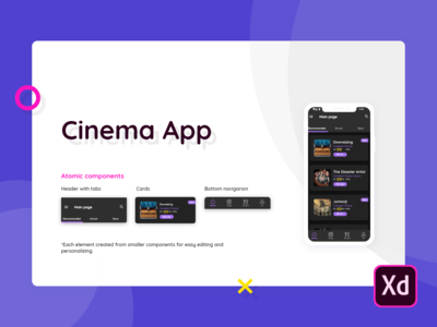 电影应用程序黑暗主题概念(Cinema App Dark Theme Concept)