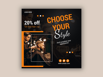 理发店和男士客厅社交媒体帖子和 Instagram 帖子(Barber shop and gents parlour social media post and instagram post)