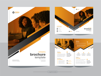 以 A4 格式清洁企业双折业务宣传册设计模板。(Clean corporate bi fold business brochure design template in A4 format.)