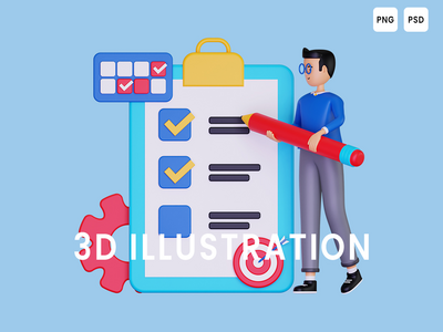 业务目标规划 3d 图(Business Target Planning 3D Illustration)