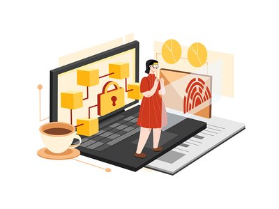 AR 区块链平台插图概念(AR Blockchain Platform Illustration Concept)