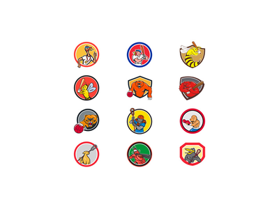 卡通动物体育活动吉祥物集收藏(Cartoon Animals Sports Activity Mascot Set Collection)