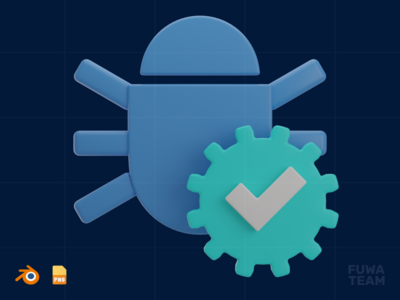 错误修复 - 3D SEO 插图（正面）(Bug Fixing - 3D SEO Illustration (front))