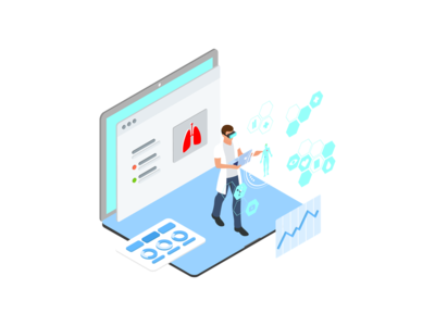 ARVR 健康等距图(ARVR Health Isometric Illustration)