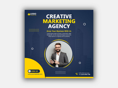 创意营销机构社交媒体帖子和 Instagram 帖子(Creative marketing Agency social media post and instagram post)