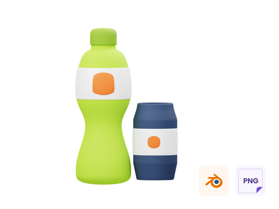 瓶子 3D 图标(Bottle 3D Icon)