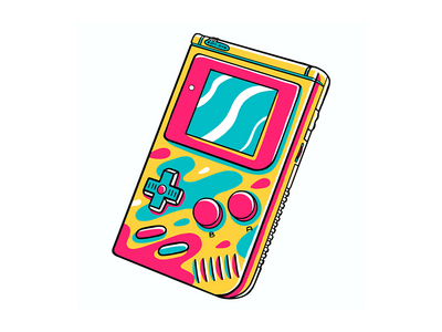 90 年代的氛围-游戏男孩矢量图(90's Vibe - Game Boy Vector Illustration)