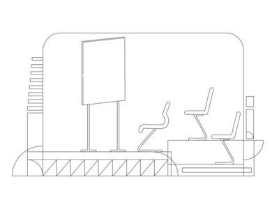 简报室轮廓矢量图(Briefing room outline vector illustration)