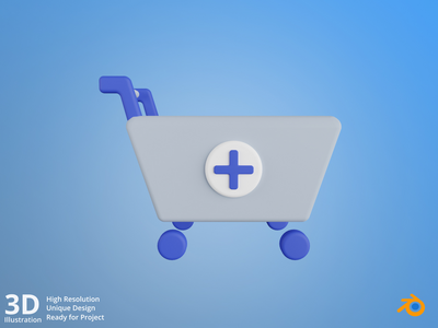 添加到购物车 - 电子商务 3D 插图(Add to Cart - E-Commerce 3D Illustration)