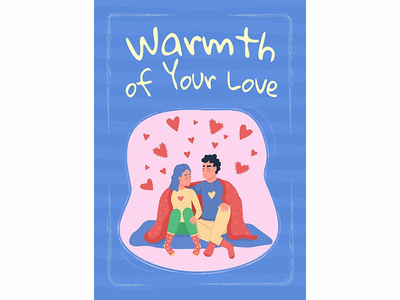 情侣约会海报平面矢量模板(Couple dating poster flat vector template)