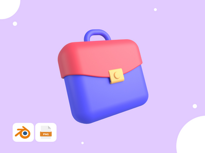 公文包-商务 3D 插图包(Briefcase - Business 3D Illustration Pack)