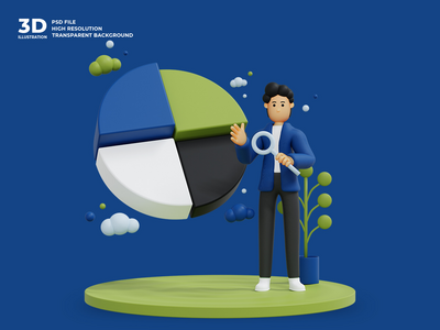 3d 商人人物插图(3d businessman character illustration)