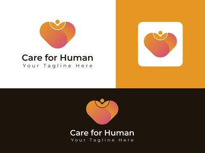 关爱人类标志设计模板(Care for human logo design template)