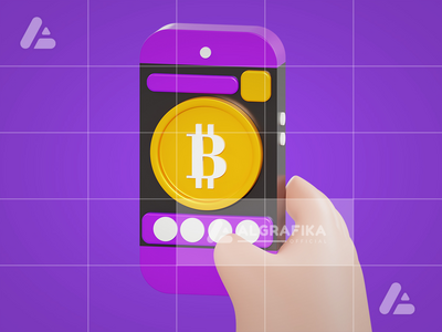 3d 插图比特币应用程序(3d illustration bitcoin apps)