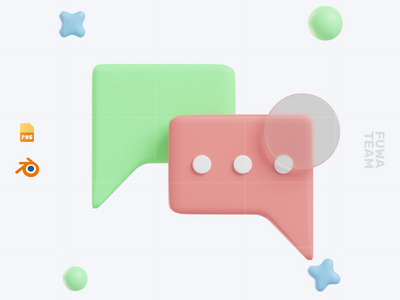 通信 - 3D 商业和金融图标包（正面）(Communication - 3D Business and Finance icon pack (front))