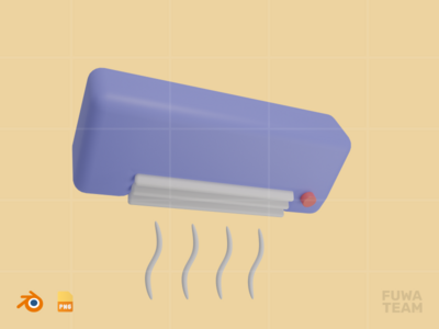 空调 - 3D 旅行和假期插图包(Air Conditioner - 3D Travel & Holiday Illustration Pack)