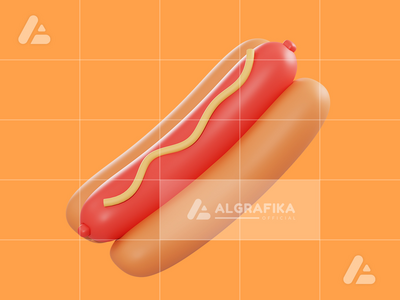 3d 插图热狗对象(3d illustration hot dog object)