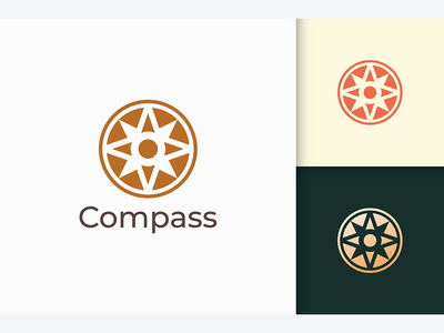 现代和抽象的指南针标志(Compass Logo in Modern and Abstract)