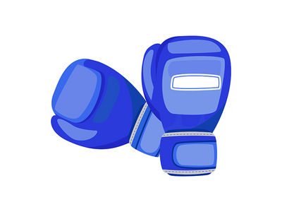 拳击手套半平面彩色矢量对象(Boxing gloves semi flat color vector object)