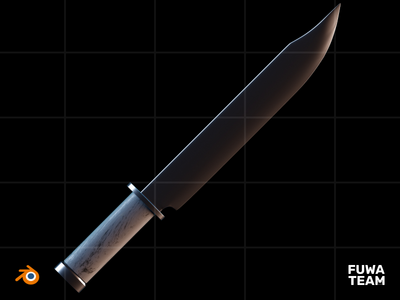 3D游戏装备在黑暗插图包中发光 - 刀武器（正面）(3D Game equipment glow in the dark illustration pack - Knife Weapon (Front))