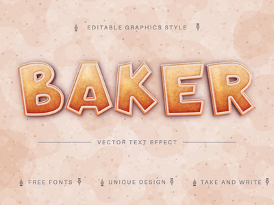 饼干 - 可编辑的文字效果，字体样式(Biscuit - Editable Text Effect, Font Style)