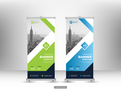 企业卷起横幅或传单社交媒体帖子模板(Corporate roll up banner or flyer social media post template)