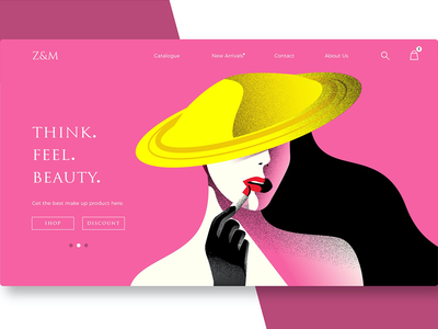 美容和化妆品 - 横幅和登陆页面(Beauty and Cosmetics - Banner & Landing Page)