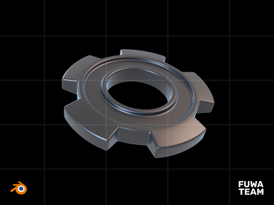 3D 游戏物品在黑暗中发光插图包 - 齿轮(3D Game Item Glow In The Dark Illustration Pack - Gear)