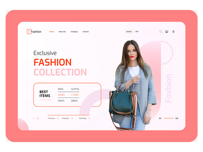 多彩的现代时尚登陆页面设计(Colorful modern fashion landing page design)