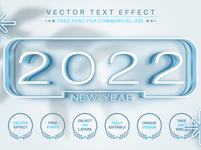 2022 年 - 可编辑文本效果，字体样式(2022 Years - Editable Text Effect, Font Style)