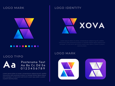 App Xova的Abstract X Latter Logo设计(Abstract X Latter Logo designs For App Xova)
