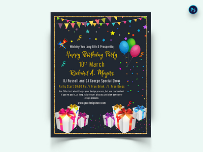 生日派对社交媒体帖子模板(Birthday Party Social Media Post Template)