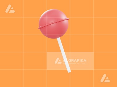 3d 插图棒棒糖对象(3d illustration lollipop object)