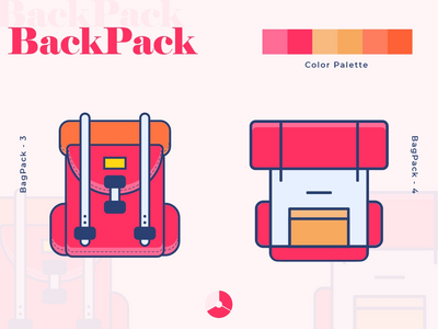 背包插图 Set-2(Back Pack Illustration Set-2)