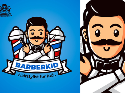 BarberKid - 吉祥物和电子竞技标志(BarberKid - Mascot & Esport Logo)