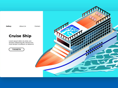 游轮 - 横幅和登陆页面(Cruise Ship - Banner & Landing Page)