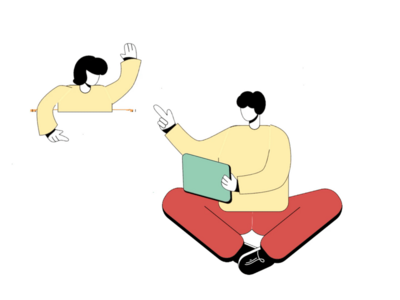 动画网络研讨会在线教育平面插图(Animation Webinar Online Education flat illustration)