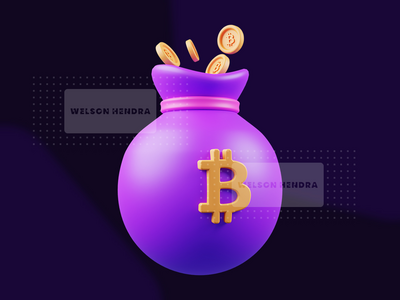 比特币包-加密货币 3D 插图包(Bitcoin bag - Cryptocurrency 3D Illustration Pack)