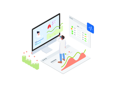 ARVR 健康等距图(ARVR Health Isometric Illustration)