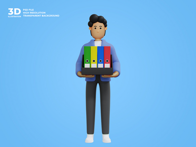 3d 业务人字符图(3d business man character illustration)